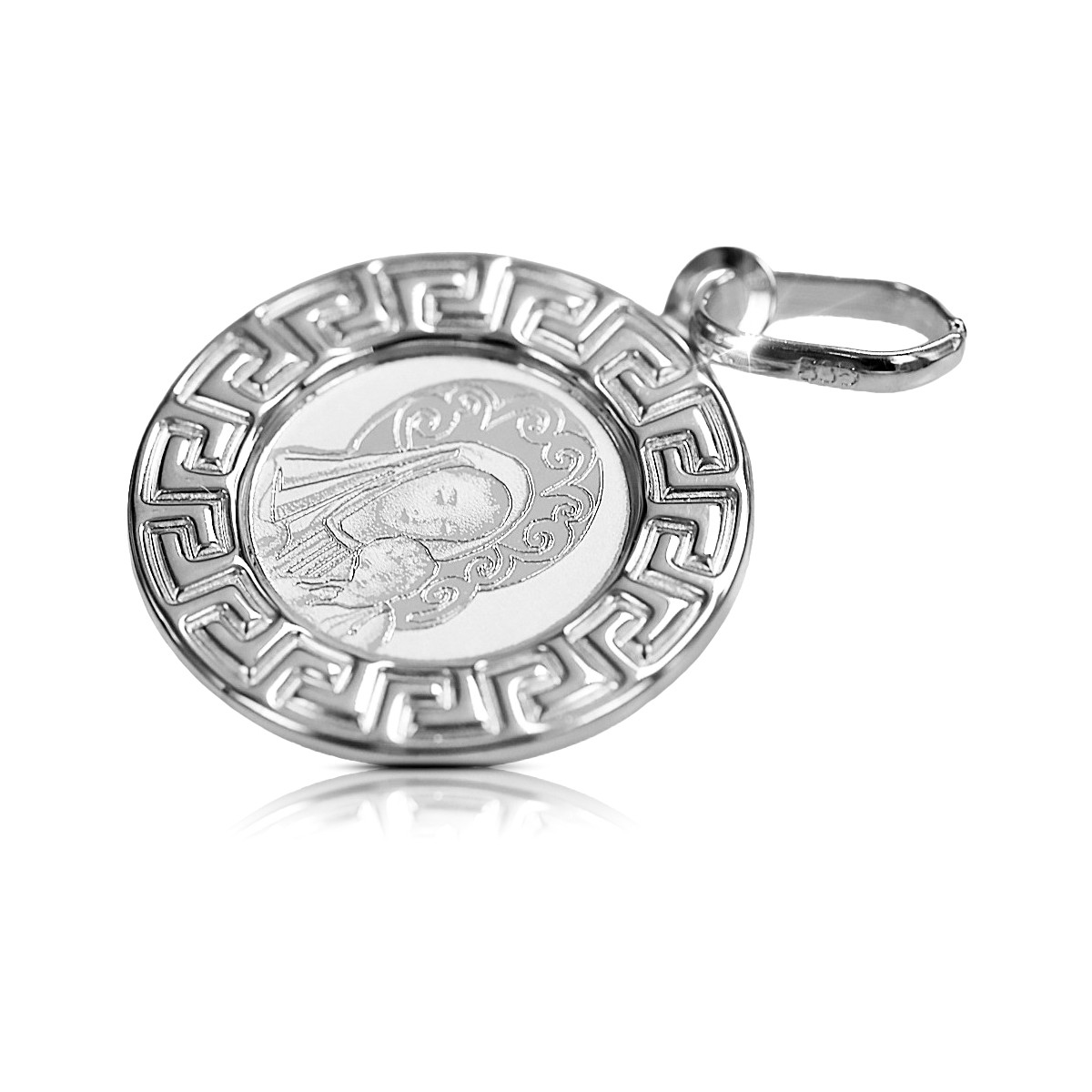 "Médaille Religieuse de Marie en Or Blanc 14k 585" pm007w