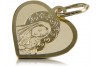 Colgante amarillo italiano de oro de 14 quilates Mary medallion icon pm018y