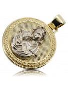 "Прекрасний Медальйон Марії з 14K Жовтого Білого Золота" pm027yw
