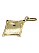 Yellow 14k gold Mary medallion icon pendant pm028y
