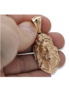 Czerwone złoto 14k 585 - Medalion z ikoną Jezusa w stylu vintage pj001r