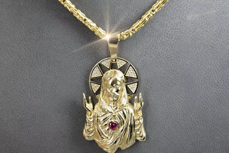 Pendentif icône médaillon Jezus zlotychlopak.pl ★ ★ or 585 333 prix bas