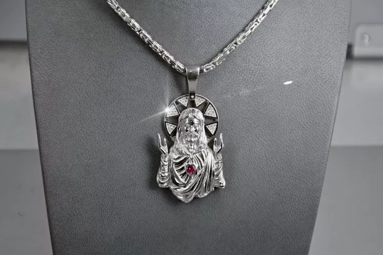 Jezus medalion icon pandantiv ★ zlotychlopak.pl ★ Aur 585 333 preț scăzut