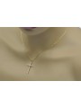 Goldkatholisches Kreuz mit Zirkonen 14k 585 Kreuzanhänger mit Jesus Gelb-Weißgold ctc029y