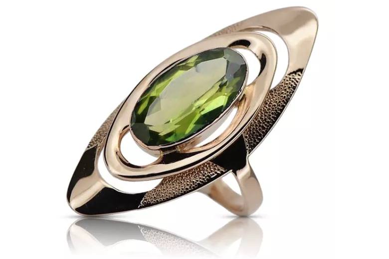 Exklusiver 14 Karat Vintage-Roségold Peridot Ring, Modell  vrc189