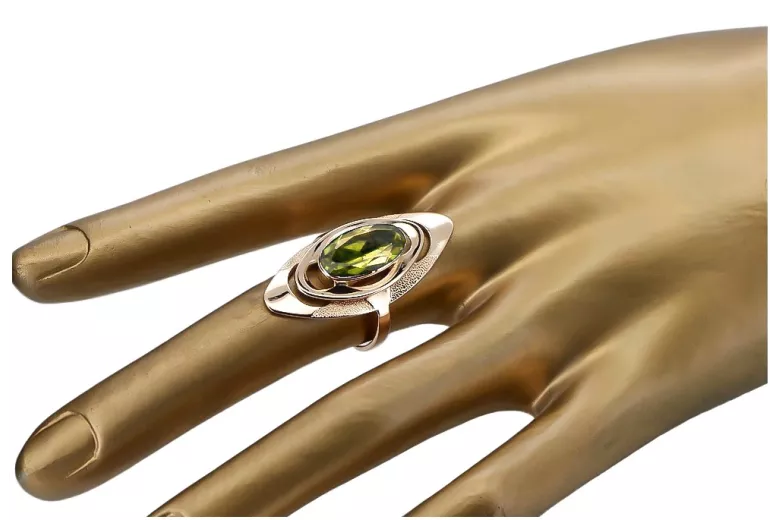 Exklusiver 14 Karat Vintage-Roségold Peridot Ring, Modell  vrc189