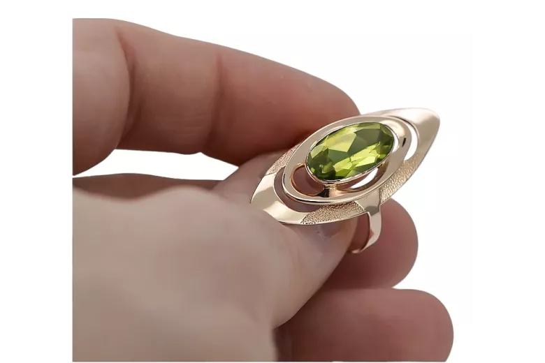 Exklusiver 14 Karat Vintage-Roségold Peridot Ring, Modell  vrc189
