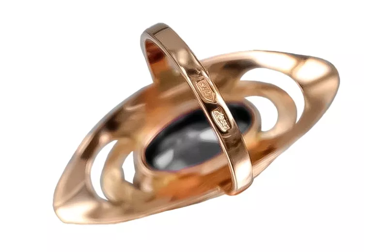 14 Karat Originales Vintage-Roségold Zirkon Ring, Artikelnummer  vrc189