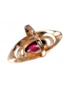 Золотое русское кольцо из розового золота 925 пробы, позолоченное серебро с рубином vrc189rp Винтаж