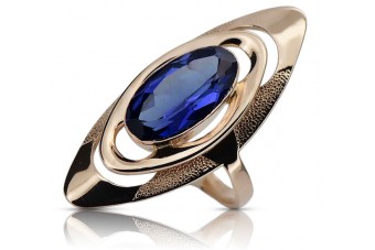 Vintage silver rose gold plated 925 Sapphire Ring vrc189rp