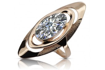 Vintage silver rose gold plated 925 Zircon Ring vrc189rp