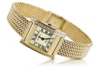Reloj de oro para mujer 14k 585 Geneve Lw035yy&lbw003y