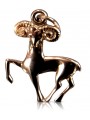"Aries Zodiac Sign 14K Rose Gold Vintage Pendant, No Stones" vzp006