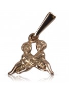 "Or Rose 14 Carats Vintage d'Origine, Pendentif Lion sans Pierres" vzp009