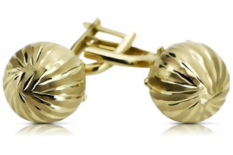 Italian yellow 14k 585 gold ball earrings cen039y