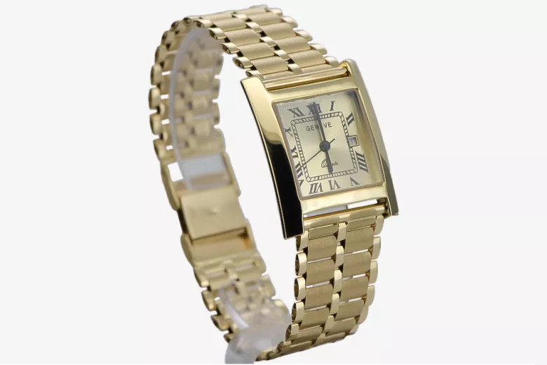 чоловічого годинника із золота 14k 585 проби з браслетом Geneve mw009y&mbw007y21cm