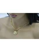 Greek style medallion Versace & Corda Figaro 14k gold chain cpn049y20&cc004y45