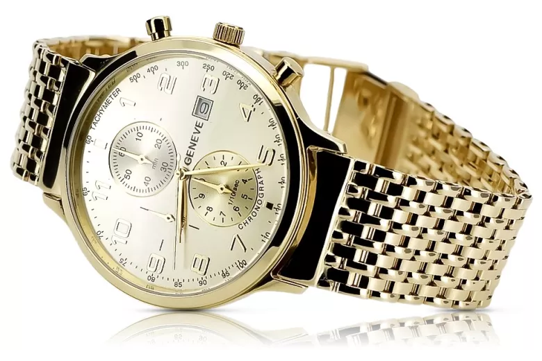reloj de oro 14k 585 con pulsera Geneve mw005ydy&mbw013yo
