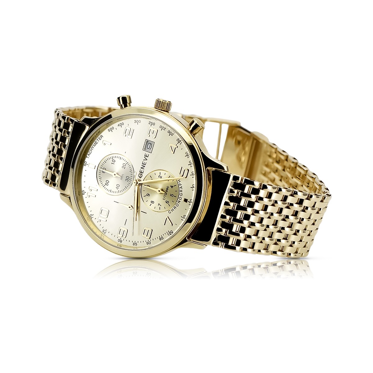 Uhr aus 14 Karat 585er Gold mit Armband Geneve mw005ydy&mbw013yo