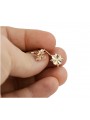 Élégantes boucles d'oreilles florales vintage en or rose 14 carats 585, Pas de pierres ven002