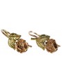 "Authentic Vintage 14K Rose Gold Flower Earrings - No Stones Included" ven010ry