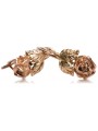 Elegante Rosenblüten Ohrringe aus 14 Kara Originales Vintage-Roségold, Keine Steine ven010r