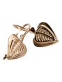 Vintage rose pink 14k 585 gold  Vintage leaf earrings ven015