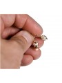 Эксклюзивные розовые серьги из 14-каратного золота в винтажном стиле без камней ven019