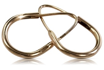 "Vintage 14k 585 Roségold Hoops Ohrringe, Keine Steine" ven016