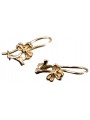 "14K 585 Gold Vintage Rose Pink Flower Earrings - Original and Stone-Free" ven036