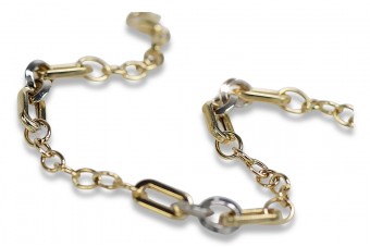 Pulsera de lujo de oro italiano blanco amarillo de 14k cb148yw