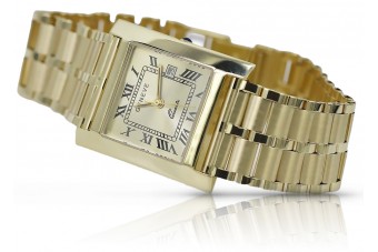 Italian Yellow 14k gold men's watch Geneve wristwatch mw009y&mbw007y21cm