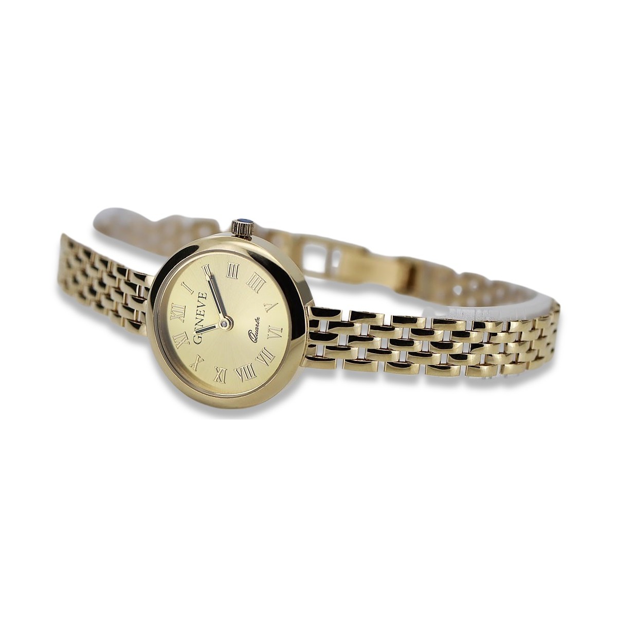 красивого жіночого годинника Geneve lw048y з 14-каратного золота