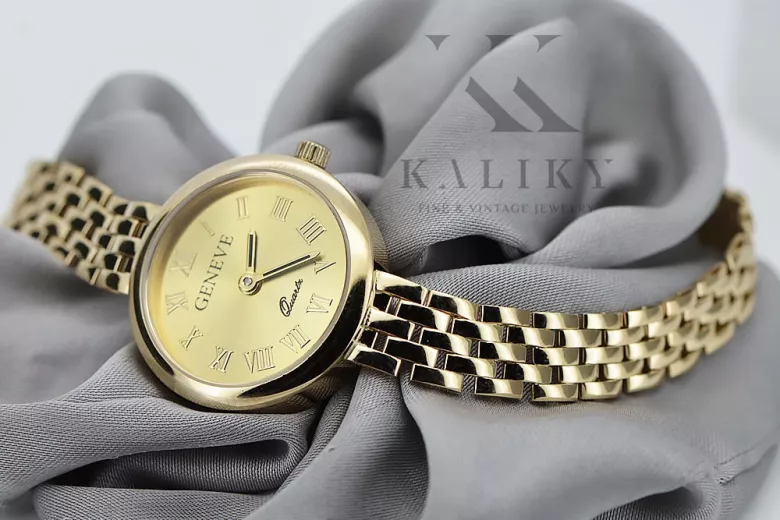 Hermoso reloj de mujer de oro de 14k Geneve lw048y