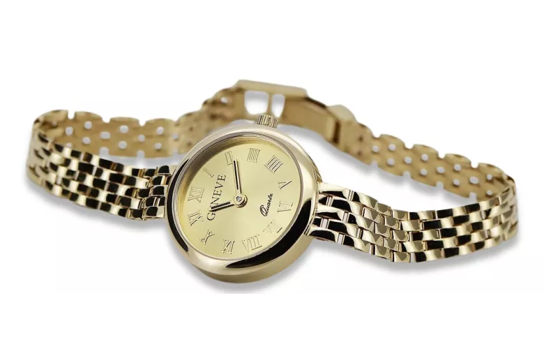 красивых женских часов из 14-каратного золота Geneve lw048y