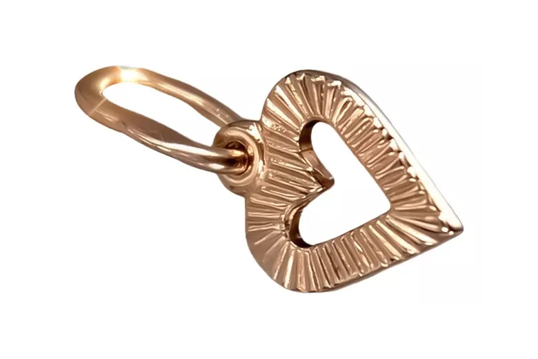 "Безкаменен 14k розово златен винтидж медальон в формата на сърце" vpn087