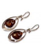 Russian rose Soviet gold vintage antique Amber earrings