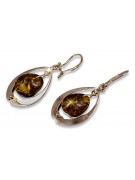 Russian rose Soviet gold vintage antique Amber earrings