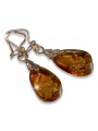 Russian Soviet silver rose gold plated 925 Amber earrings veab002