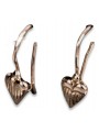 "Original Vintage 14K Rose Gold Heart-Shaped Earrings - No Stones" ven090