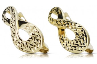 Italian yellow 14k 585 gold earrings cen045y