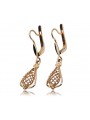 "Or rose 14 carats 585, Boucles d'oreilles feuille vintage Pas de pierres" ven151