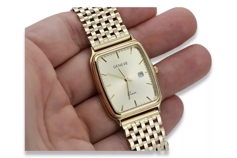 Złoty zegarek męski 14k 585 Geneve mw002y&mbw005y