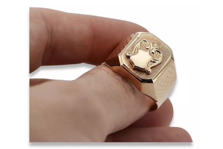 Руска роза съветско злато бижута мъжки пръстен печат