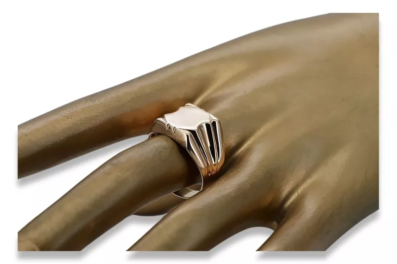 Мъжки златен пръстен от червено розово злато 14k 585 vsn045