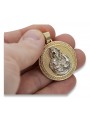 "Pendiente de Medallón de María en Oro Amarillo de 14 Quilates" pm027yw