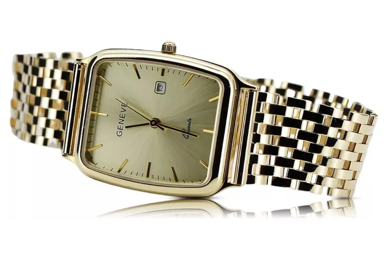 reloj para hombre de oro 585 de 14k Geneve mw002y&mbw005y