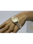 Złoty zegarek damski 14k 585 z bransoletą Geneve w stylu Rolex lw020ydy&lbw010y