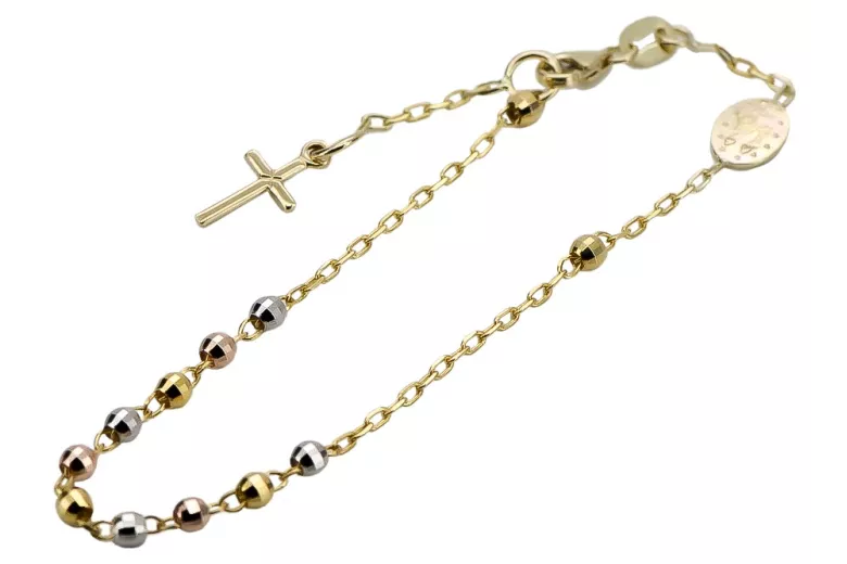 Pearlized Baby Bracelet with Gold Over Sterling Medals | The Catholic  Company®