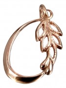 "Elegant Vintage 14K Rose Gold Leaf Pendant in Pink, No Stones"  vpn084